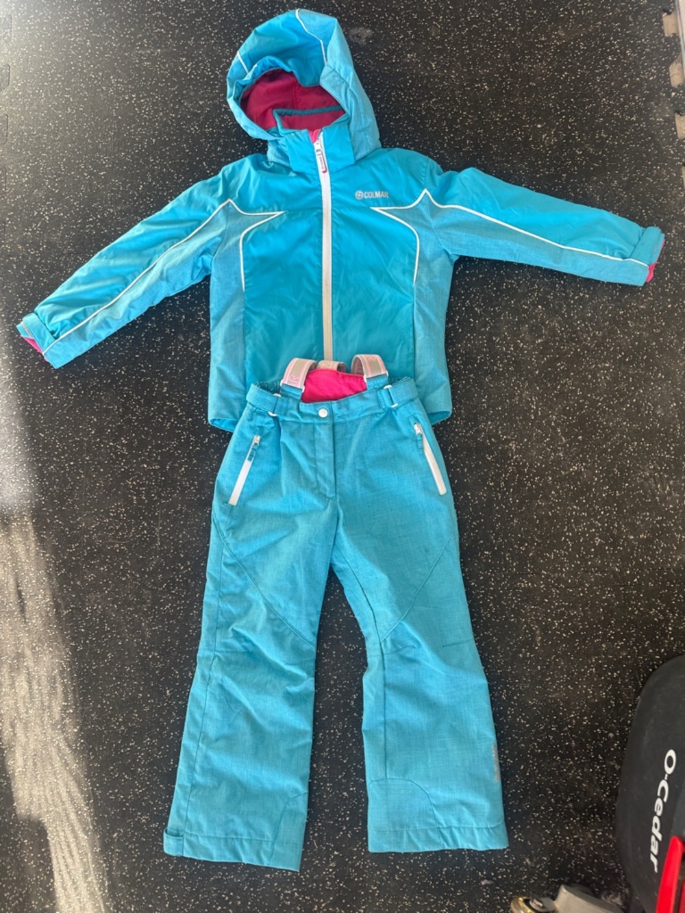COLMAR Teal Girls' Ski Jacket and Pants with Pink Lining